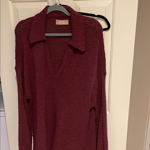 Free People Sweaters - Free People Burgundy V-Neck Sweater